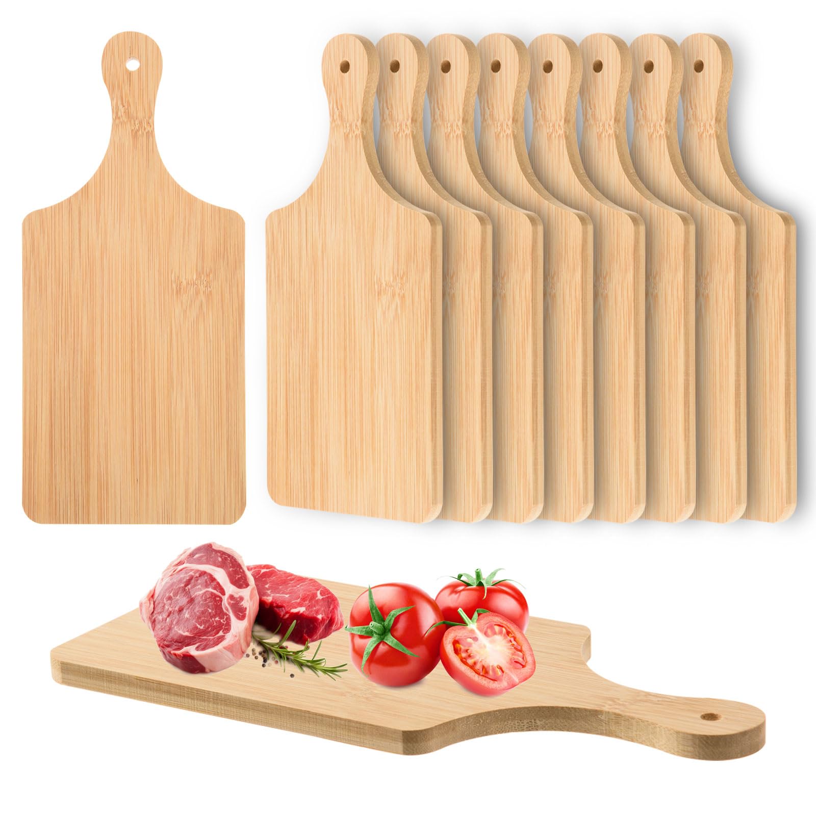 AWIZOM tabla bambú 11x5 frente, apta para cortar y presentar quesos