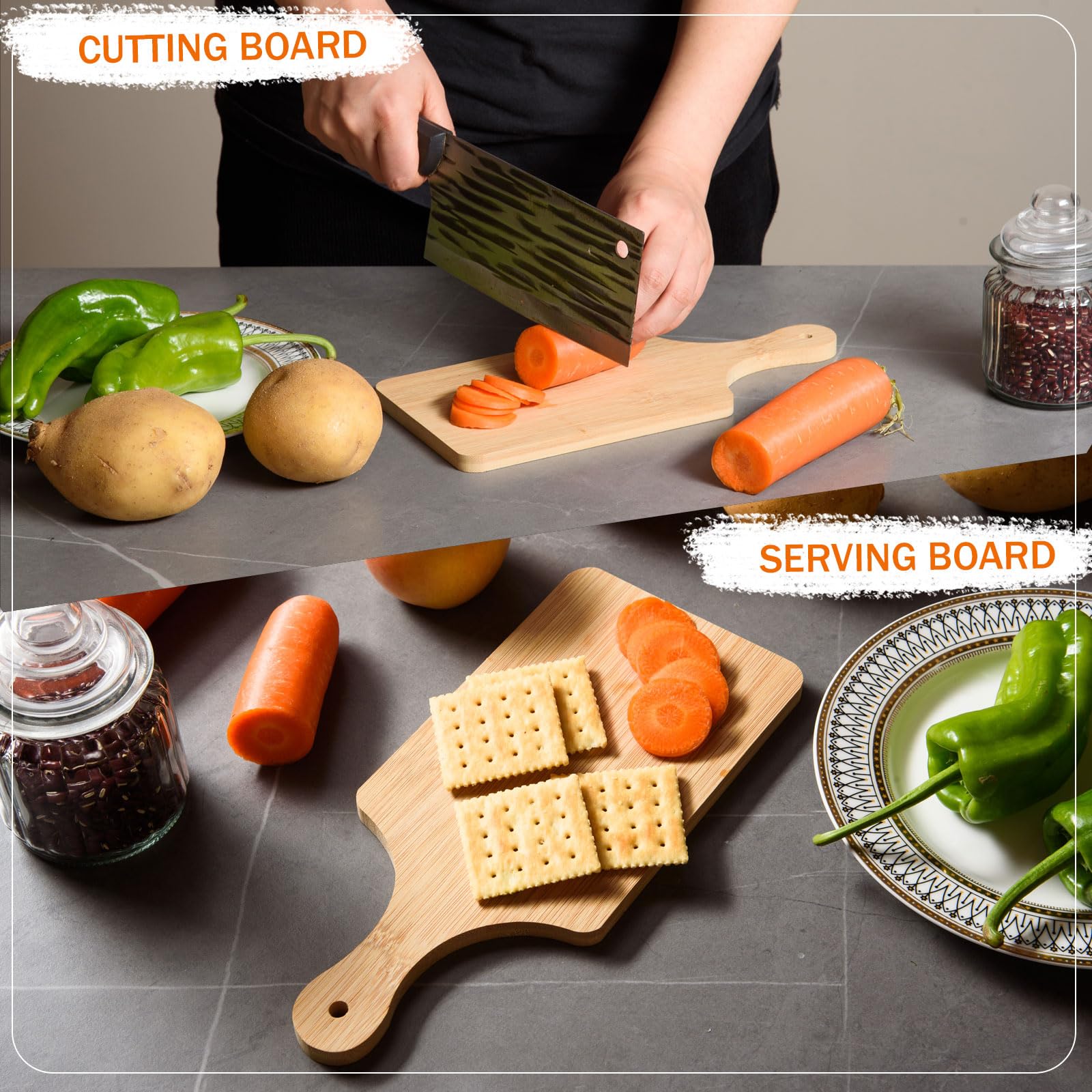 AWIZOM tabla servir tapas y bocadillos en bambú