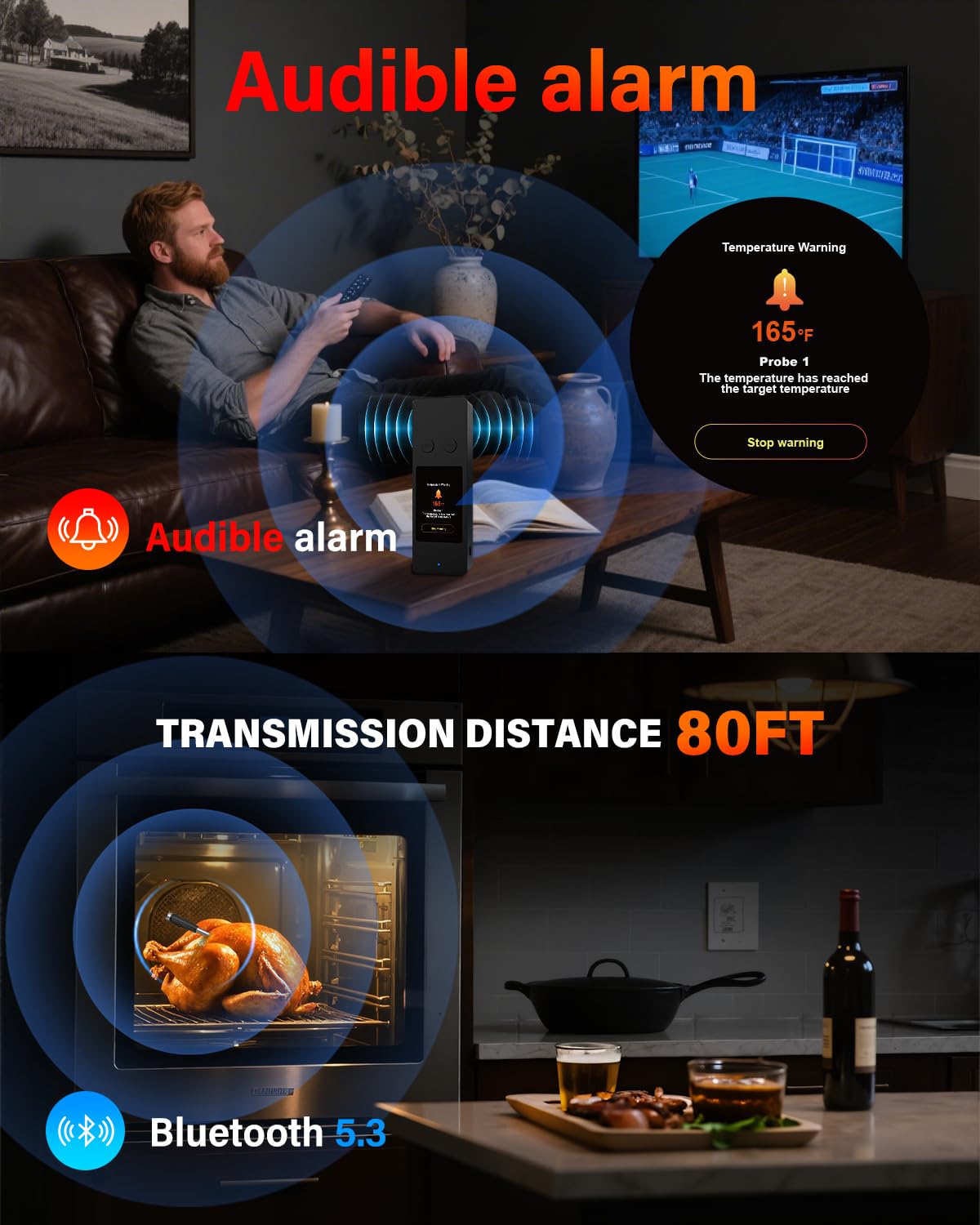 Conexión Bluetooth AWLKIM rápida y estable para libertad en la cocina.