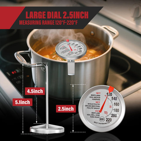 Termómetro de horno AWLKIM con almacenamiento desimantado para uso práctico.