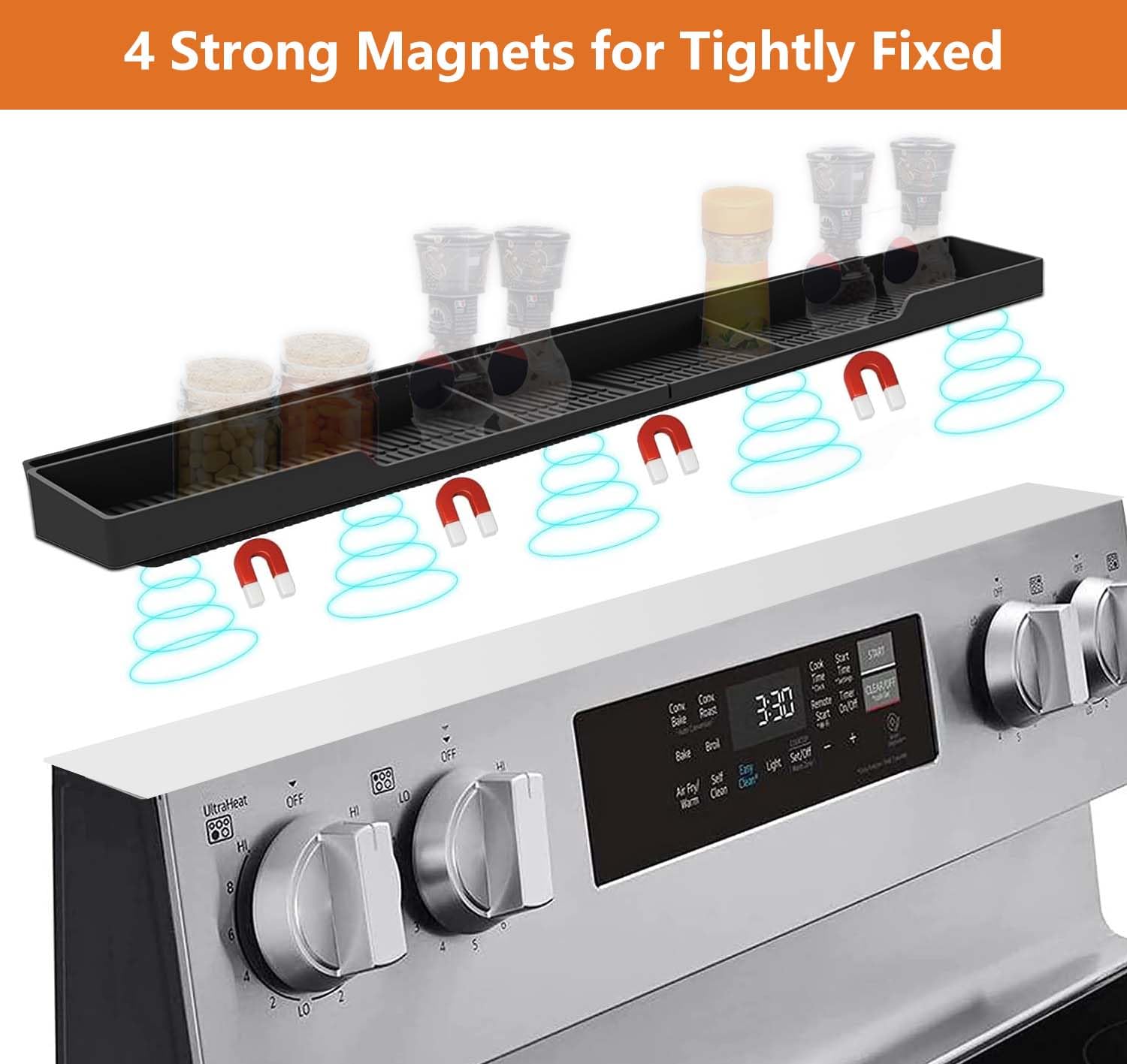 AWOKE estante magnético con cuatro imanes, sujeción estable en la cocina