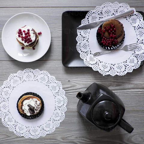 Awsaccy doilies ovalados 7,5x10,5 pulgadas para bandejas y decoración de mesa.