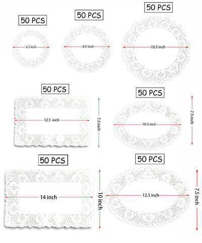 Awsaccy doilies redondos de encaje, base de 10,5 pulgadas para servir postres con estilo.