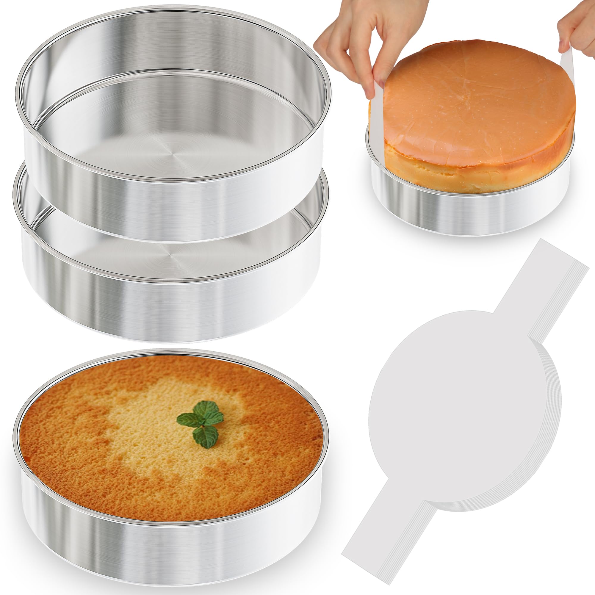 AWTBDP moldes pastel redondo de 7 pulgadas, liberación fácil para pasteles perfectos.