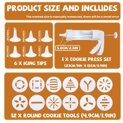AXWATDEI prensa de galletas blanca ideal para fiestas y regalos