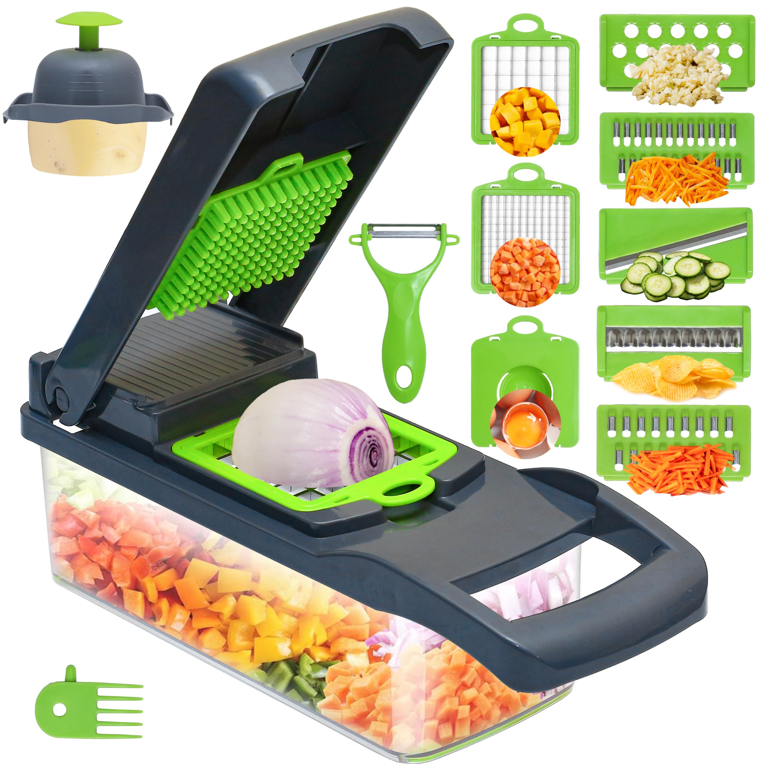 AYAT MARKETPLACE picadora de verduras con contenedor, velocidad y orden en la cocina