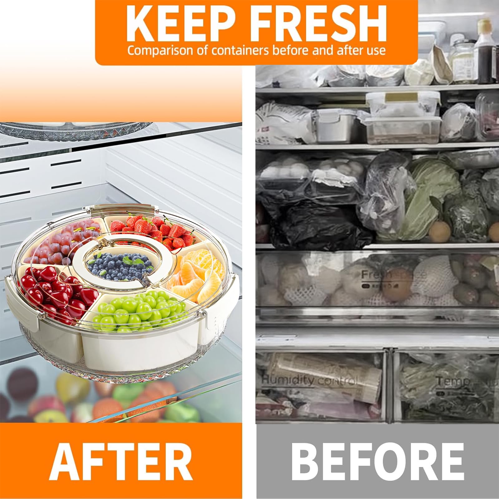 AYauGamA bandeja portátil para frutas y snacks, ideal para picnics y viajes