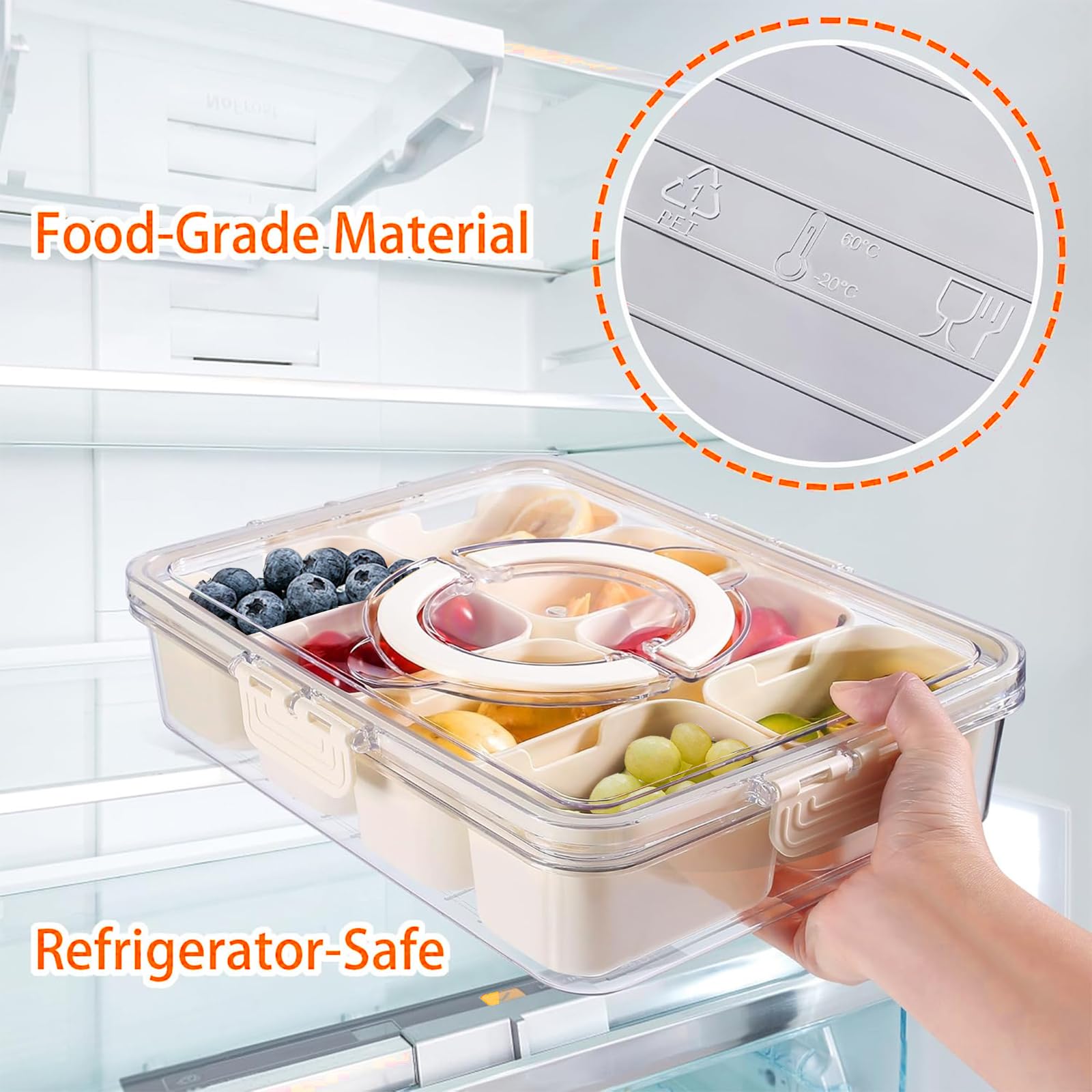 AYauGamA Snackle Box para fruta y snacks, fácil de limpiar.