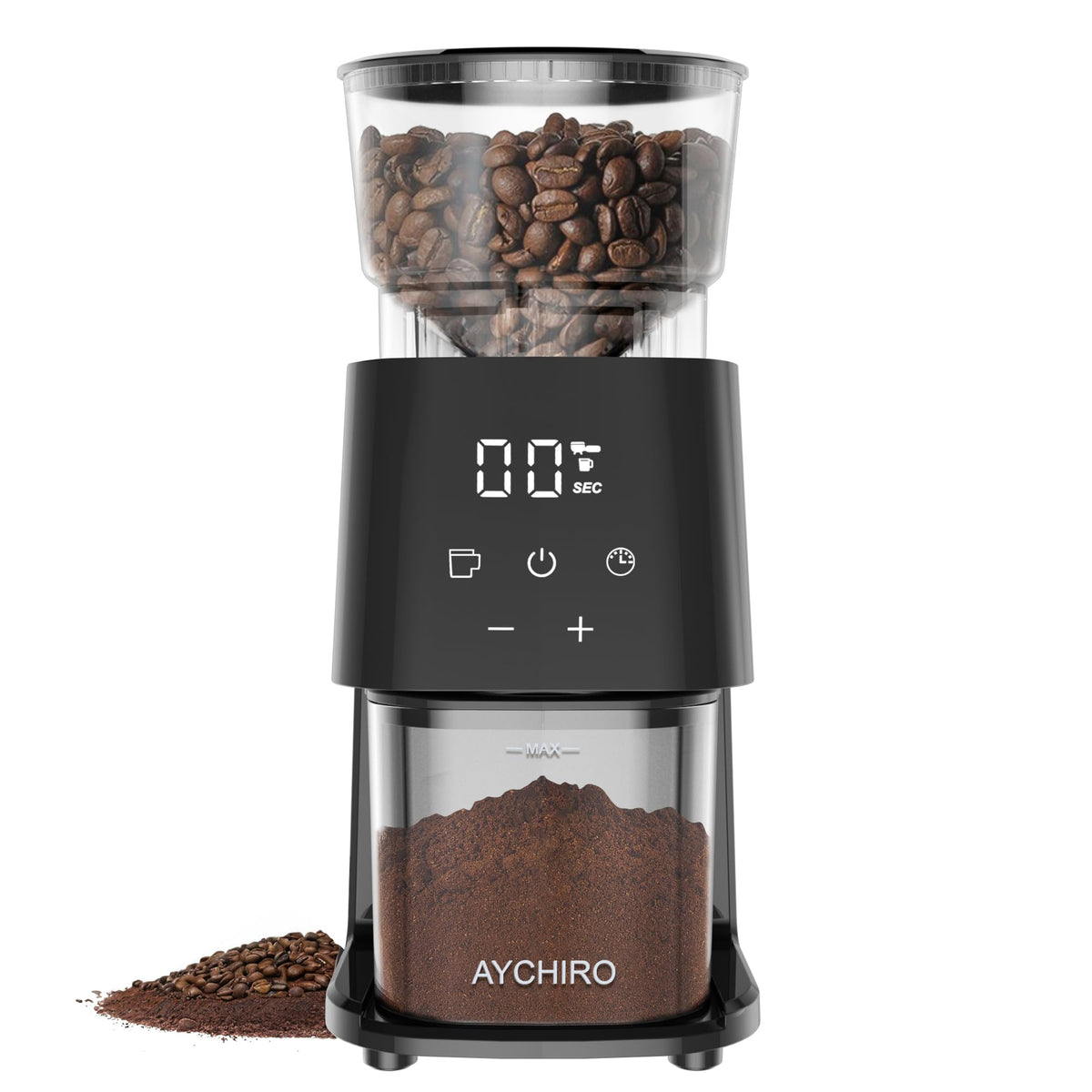 AYCHIRO molinillo de cafe con burr eléctrico y pantalla táctil para ajustes rápidos
