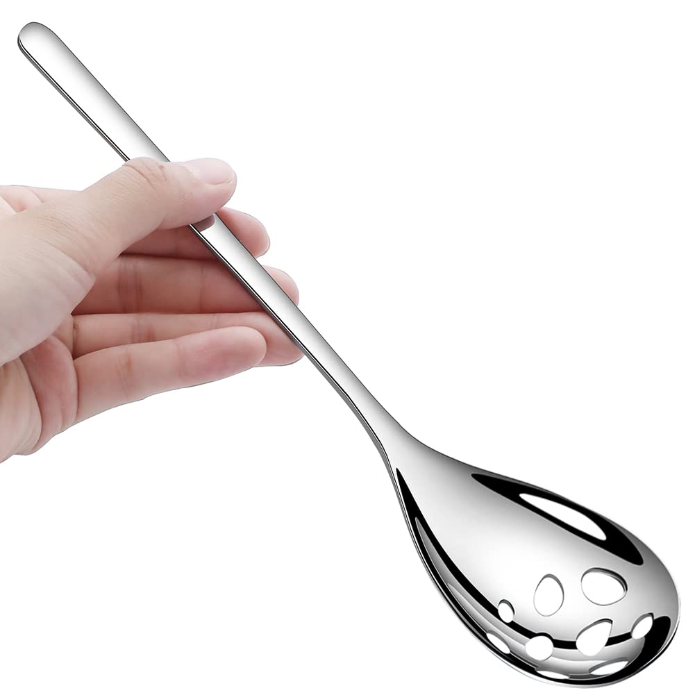 AYFDISHS cucharas perforadas para servir, permiten escurrir líquidos con facilidad.