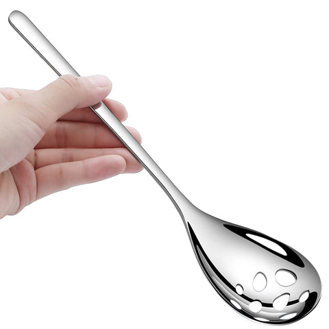 AYFDISHS cucharas perforadas para servir, permiten escurrir líquidos con facilidad.
