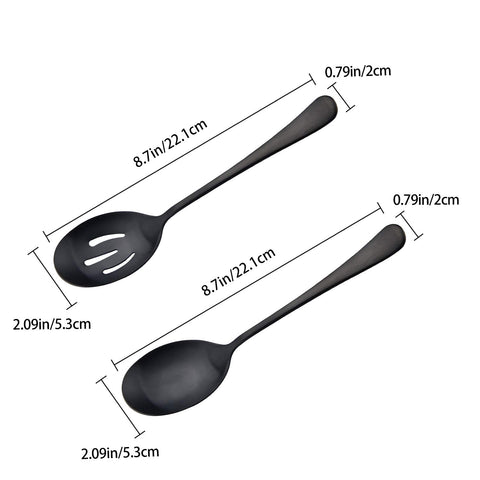AYFDISHS cucharas postre negras, ideales para porciones y dulces.