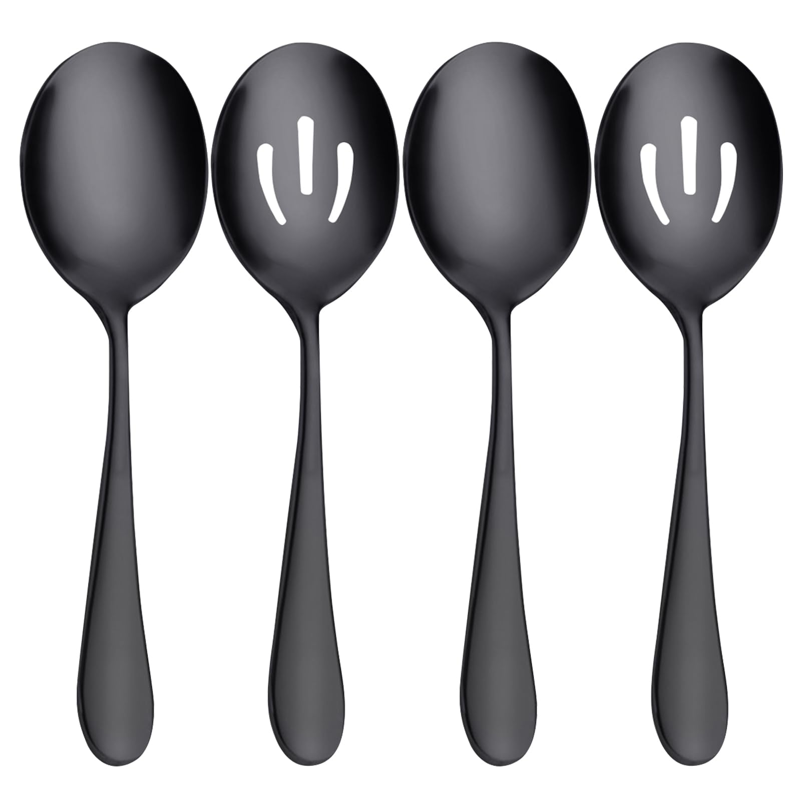 AYFDISHS cucharas de servicio negro en acero inoxidable, ideales para buffets.