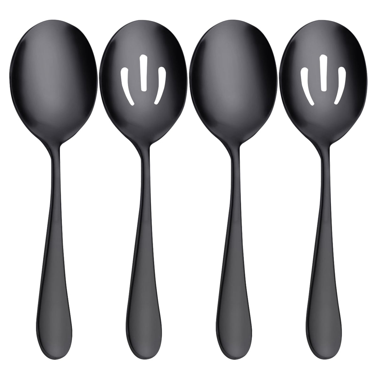 AYFDISHS cucharas de servicio negro en acero inoxidable, ideales para buffets.