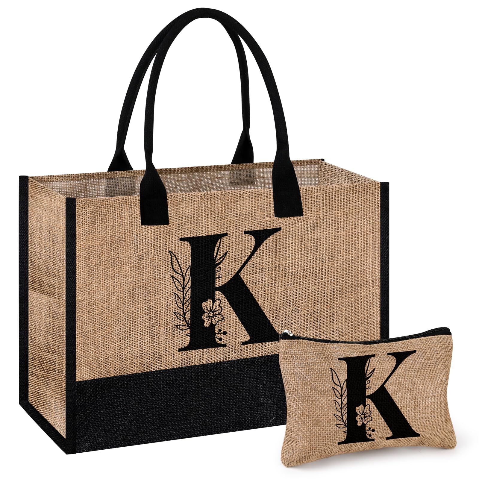 AYGE bolsa de yute con inicial personalizada para uso diario