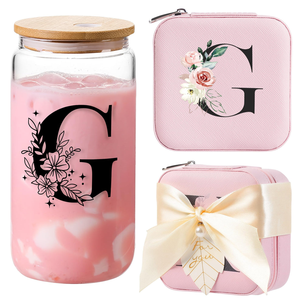 AYGXU caja de joyas inicial para organizar accesorios en viaje.