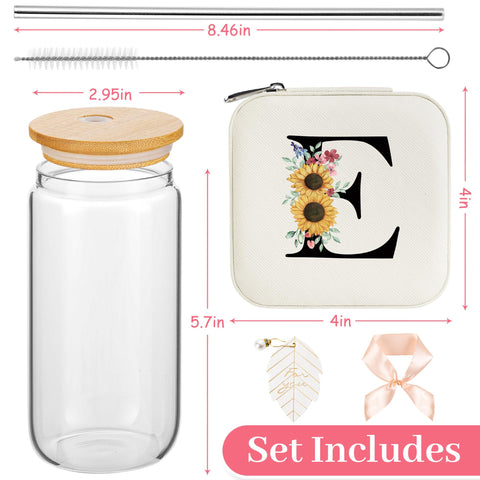 AYGXU inicial girasol con cinta, regalo personalizado para sorpresa.