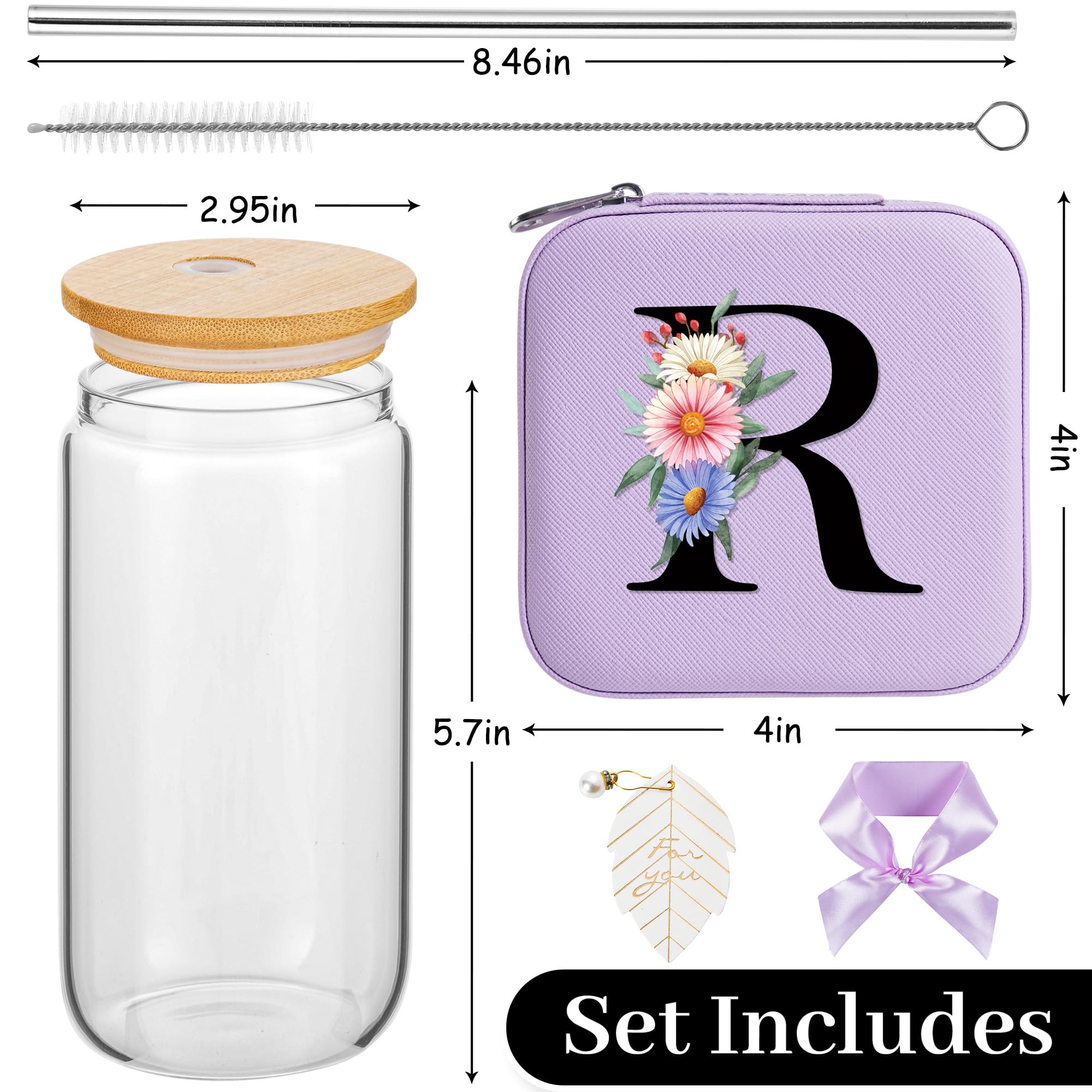 AYGXU organizador portátil con iniciales y motivos florales, regalo único y personalizado