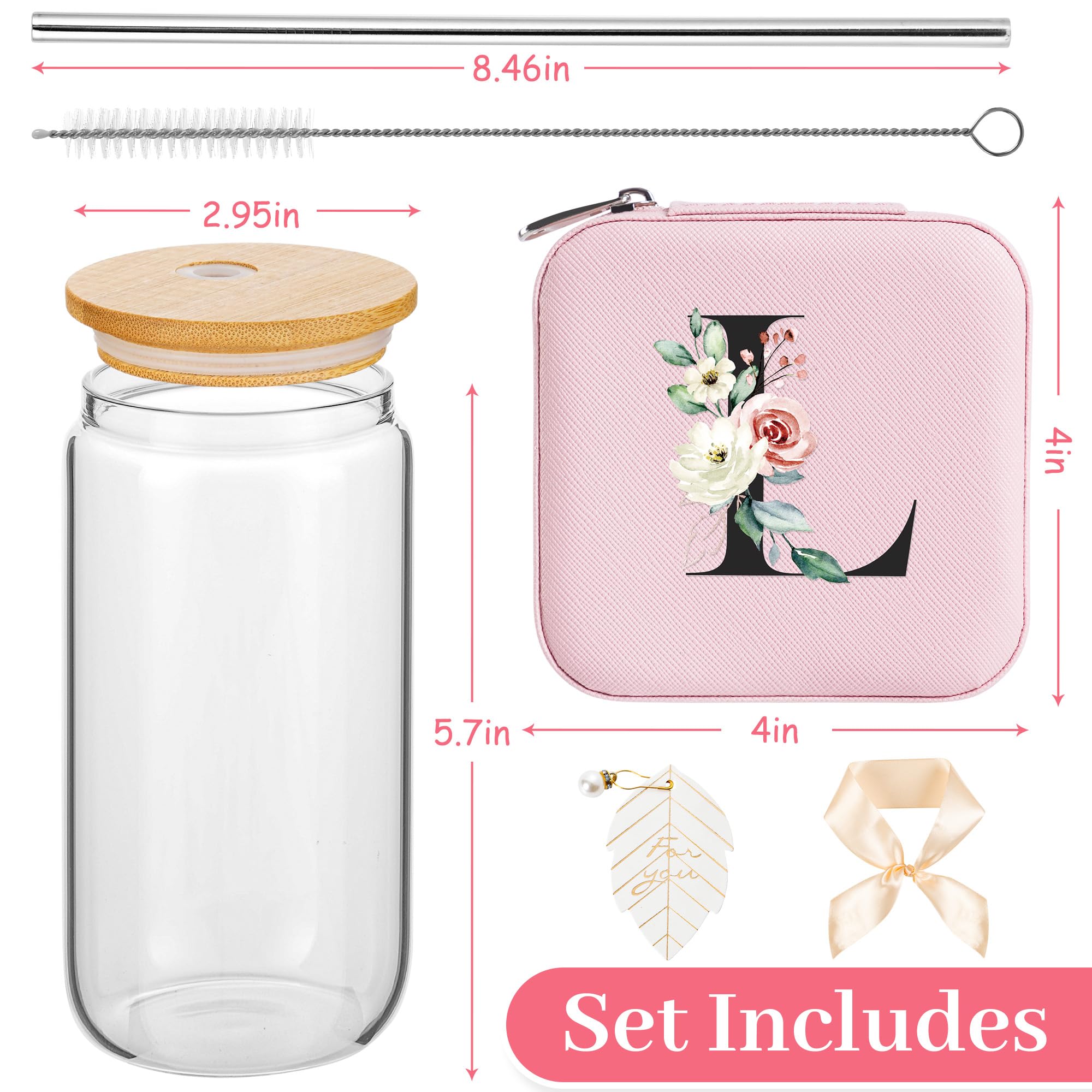 AYGXU vaso de vidrio borosilicato con tapa de bambú y pajilla acero inoxidable, ideal para bebidas