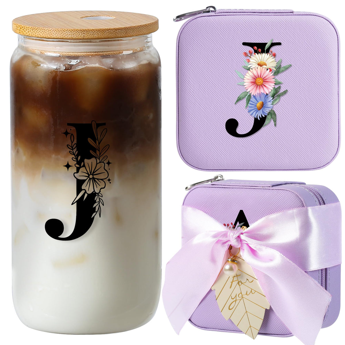 Vaso AYGXU con tapa de bambú y pajilla purpura, perfecto para bebidas frías