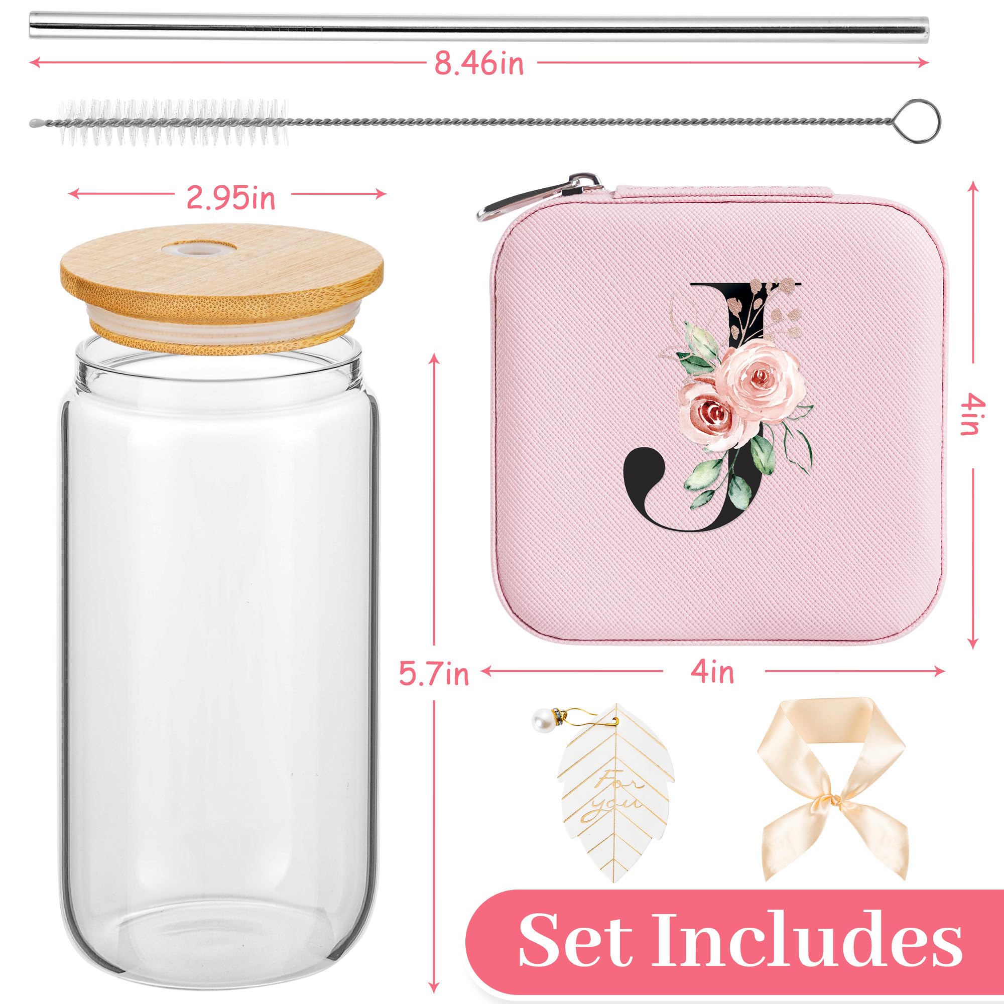 AYGXU vaso cristal 16oz tapa bambu pajilla, ideal para bebidas diarias