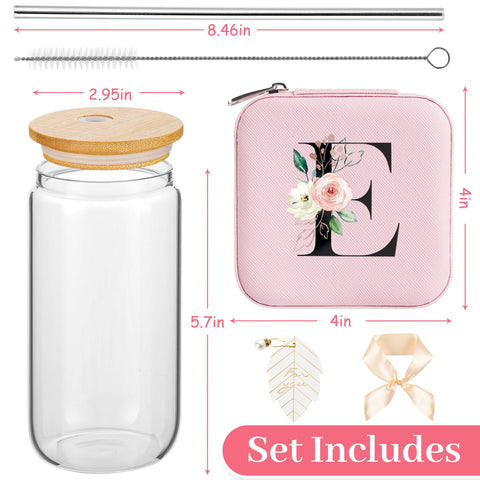 AYGXU vaso de vidrio 16oz con tapa de bambú, perfecto para té, agua y bebidas frías.