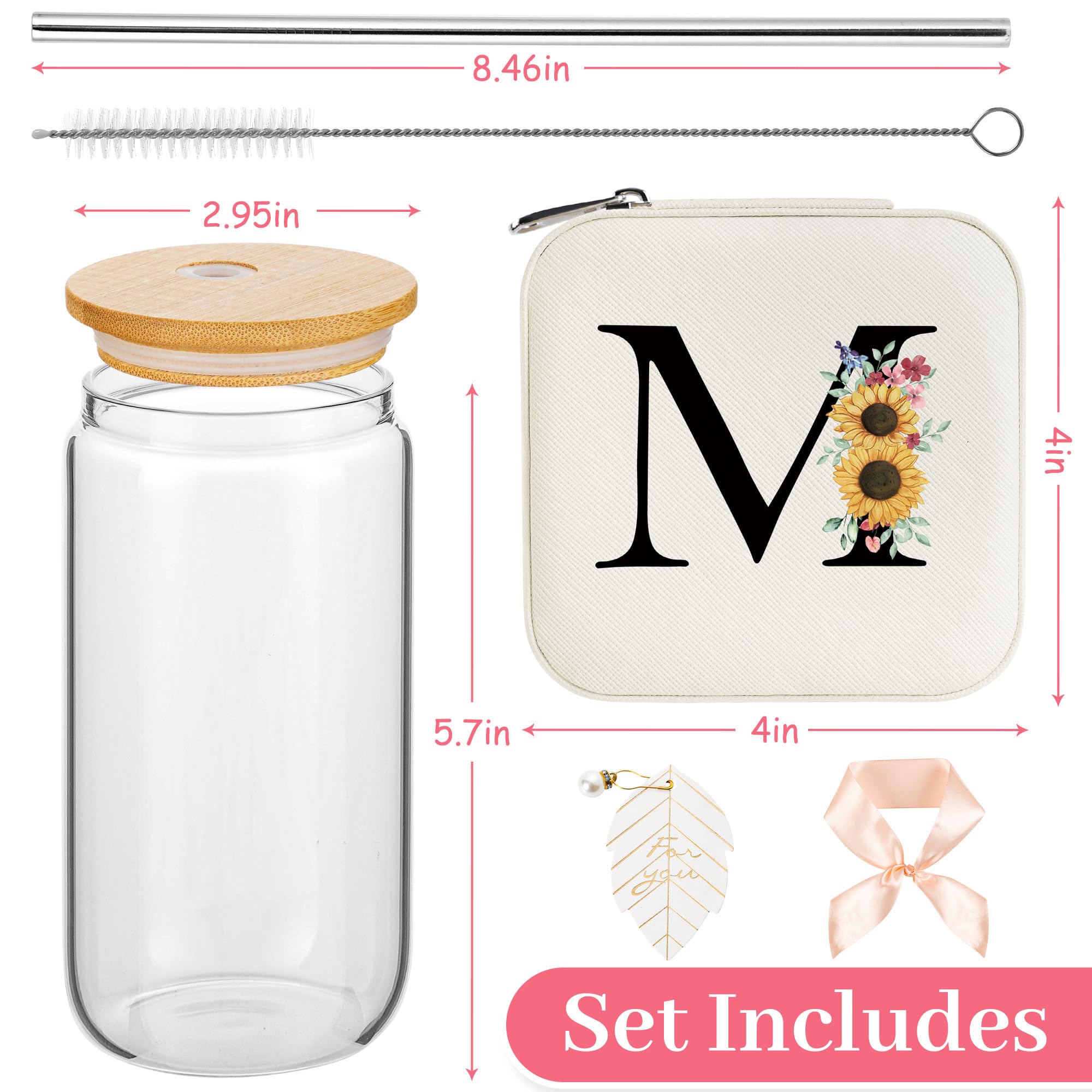 AyGXU vaso cristal 473 ml con tapa de bambú, perfecta para bebidas diarias.