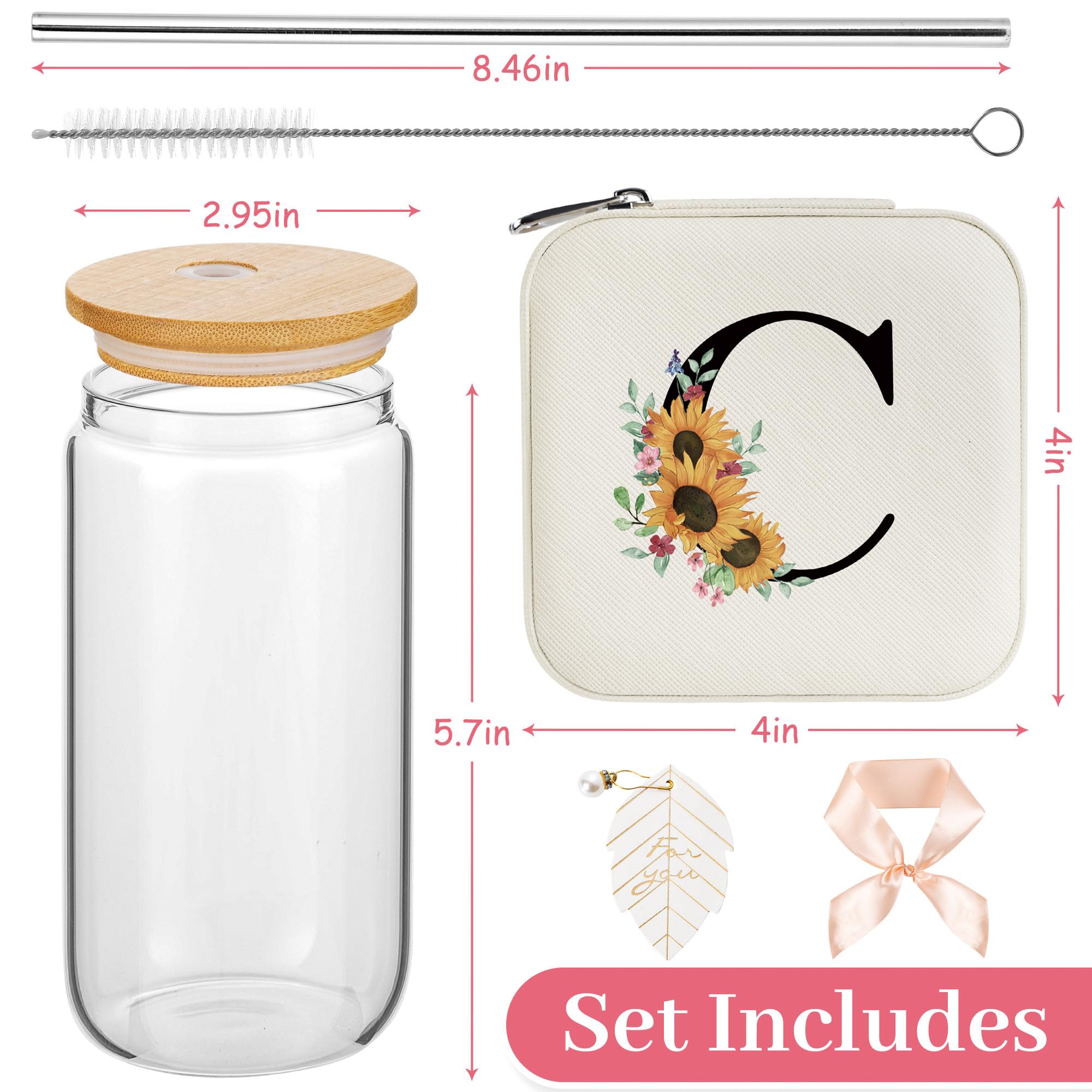 AYGXU vaso de cristal con tapa de bambú y pajilla para bebidas seguras.