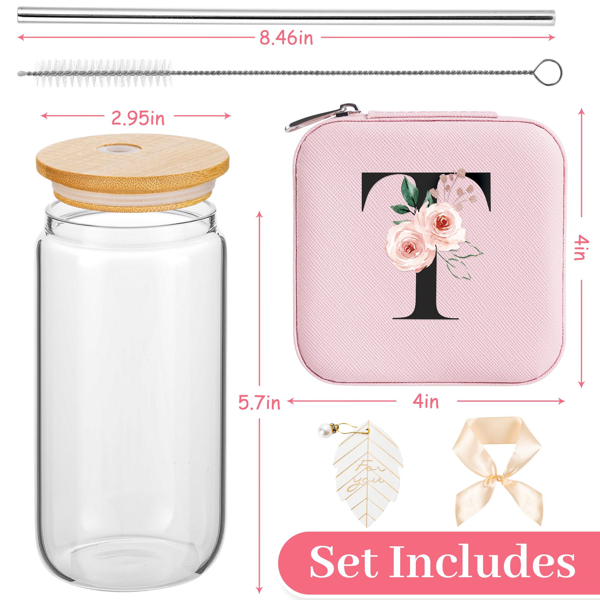 AYGXU vaso de vidrio borosilicato con tapa bambú y pajilla, ideal para bebidas.