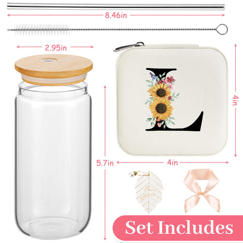 AYGXU vaso de cristal borosilicato con tapa de bambú y pajilla, ideal para bebidas