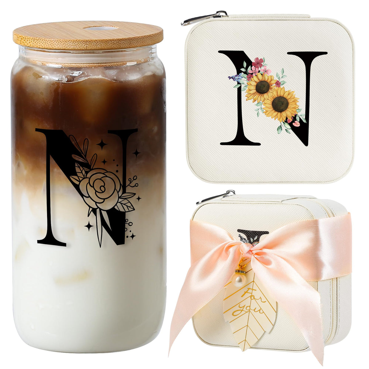 AYGXU vaso inicial de vidrio con tapa de bambú para bebidas seguras y elegantes.