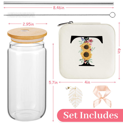 AYGXU vaso de vidrio con tapa de bambú y pajilla, perfecto para bebidas diarias