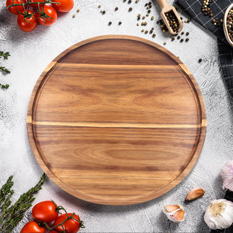 Decoración interior con bandeja Ayiaren de acacia, versátil y resistente.