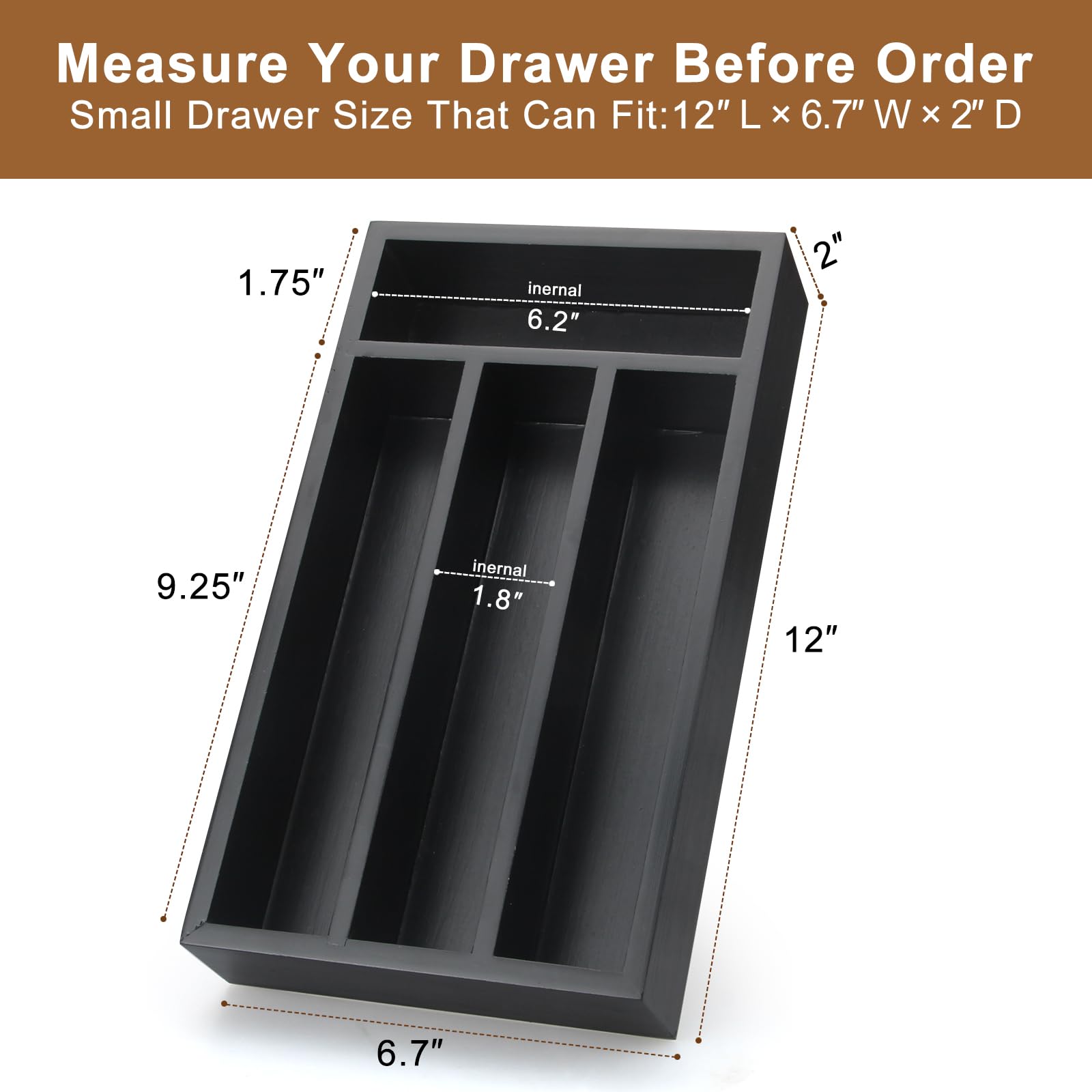 Organizador de madera sostenible Ayiaren, ideal para optimizar cajones y reducir desorden.