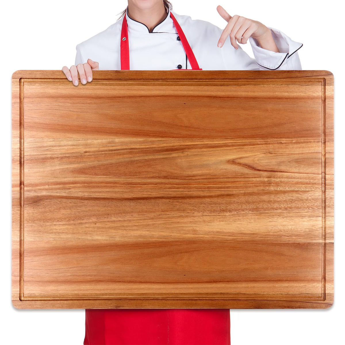 Tabla Ayiaren de 20x15 pulgadas en acacia, superficie de corte estable