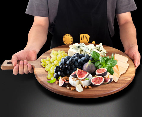 Tabla de servicio Ayiaren para quesos y frutas, acabado rústico decorativo.