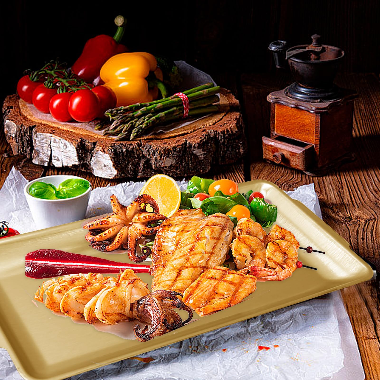 Bandeja Aynaxcol multifuncional para aperitivos, postres o snacks en mesa