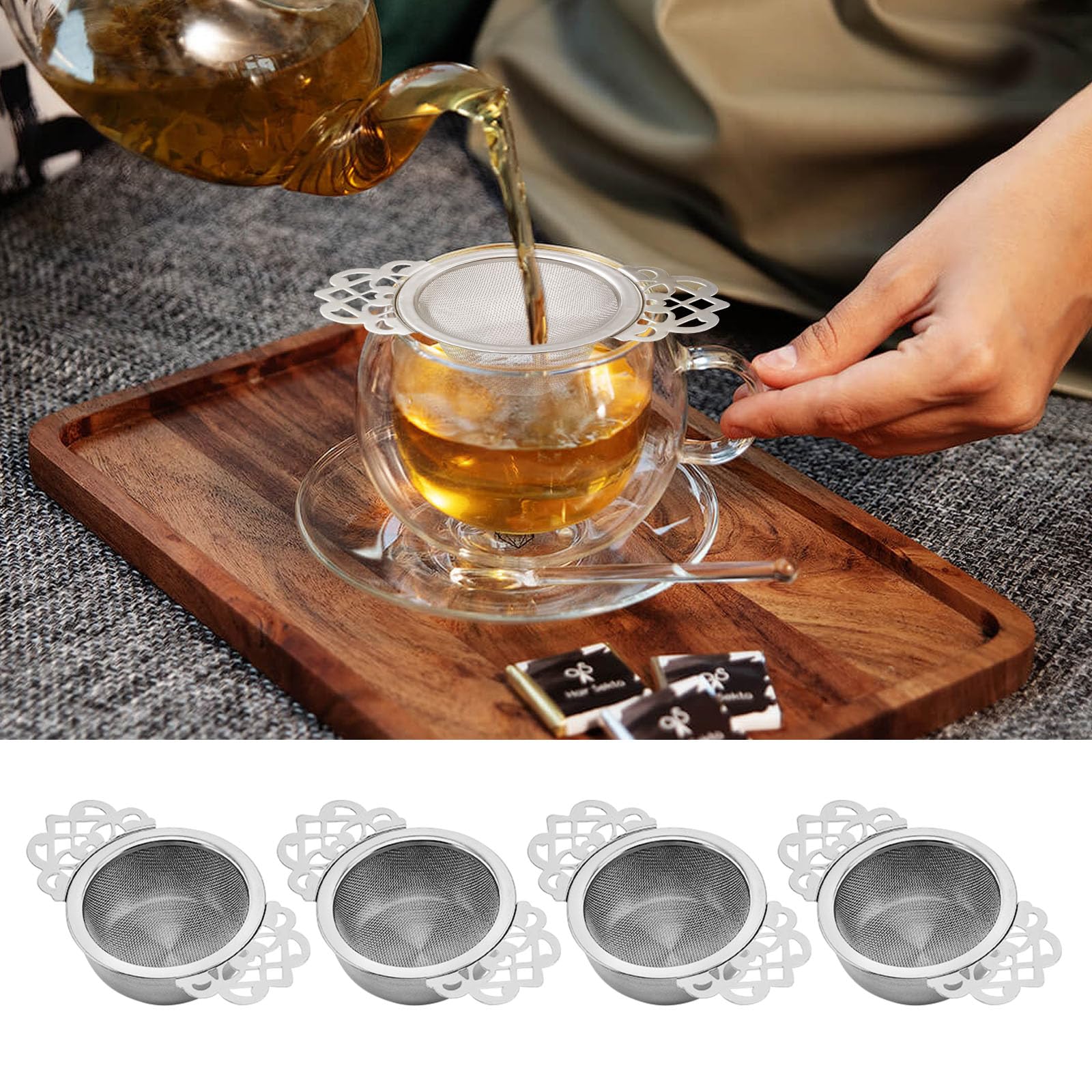 Filtro de té Aynaxcol para infusiones rápidas, práctico sobre cualquier taza.