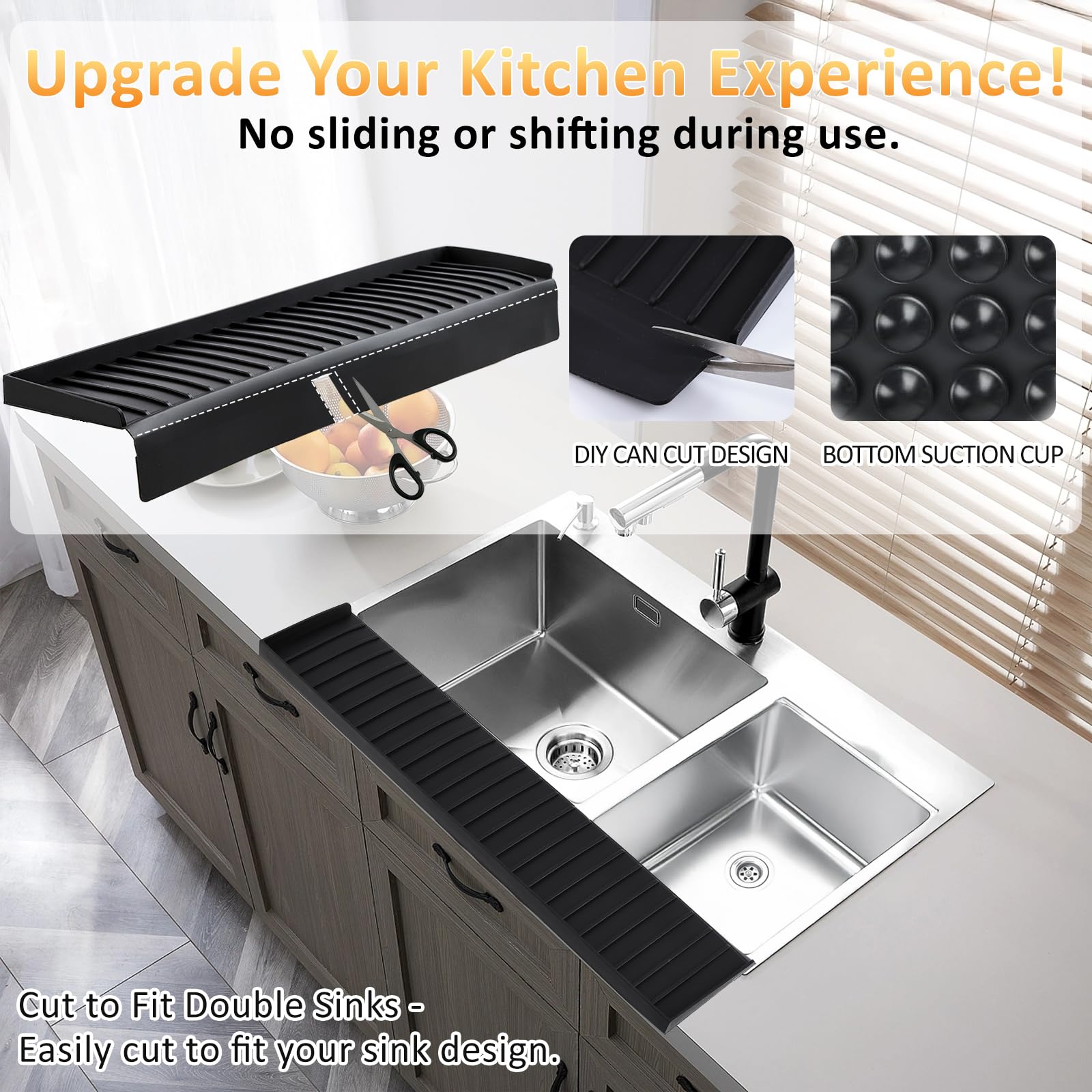 AyNirser ajuste flexible permite adaptar el protector a fregaderos simples o dobles.