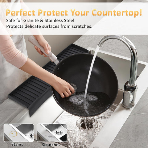 AyNirser protector de silicona para borde de fregadero protege superficies de salpicaduras.