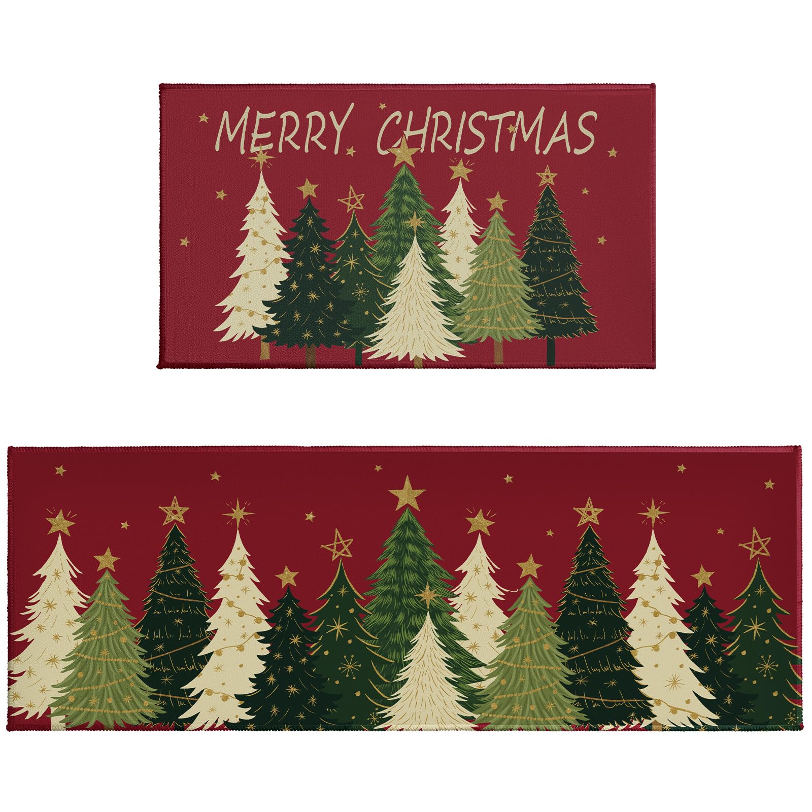 Alfombra Aytipun de Navidad con árbol dorado para cocina