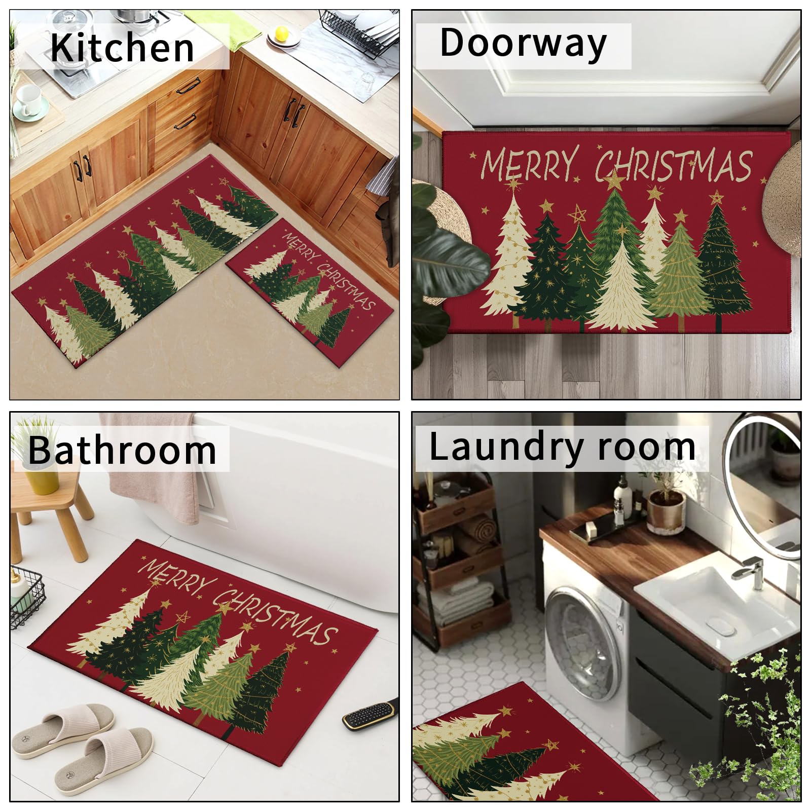 Alfombra Aytipun navidad de terciopelo, tacto suave y agradable