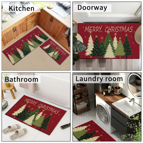 Alfombra Aytipun navidad de terciopelo, tacto suave y agradable