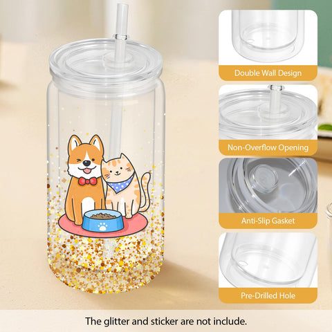 AZEAM vaso listo para pegar etiquetas y detalles personalizados.