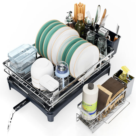 Azevix escurridor de platos en acero 304 con gran capacidad para la encimera