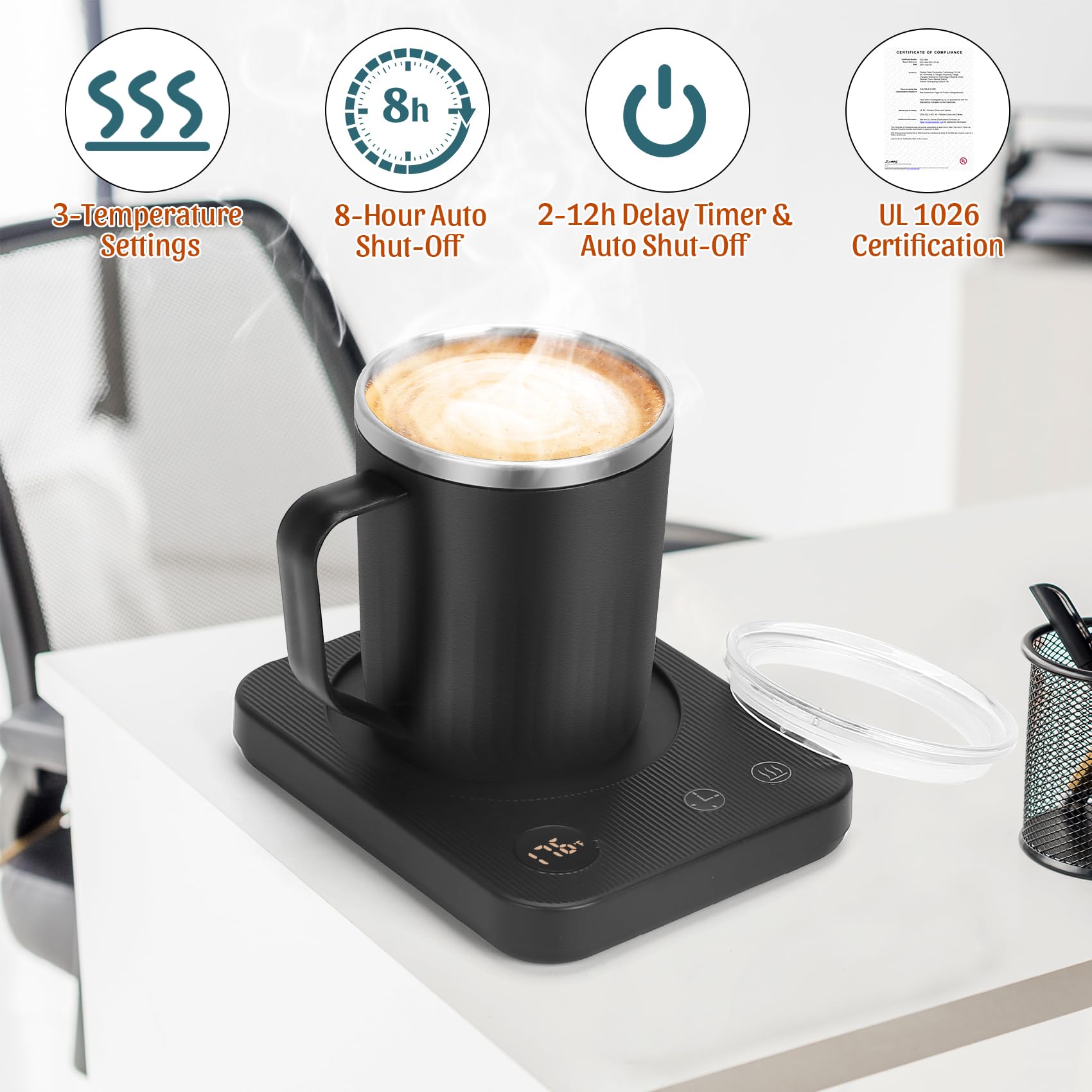 AZFUNN taza de 13.5oz incluida con interior acero inoxidable 304