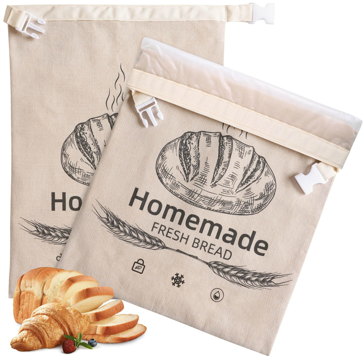AZLTC bolsas de lino para pan casero, 17x12, mantienen la frescura