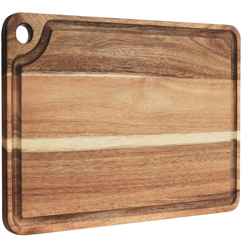 AZRHOM tabla de corte de acacia 18x12, superficie amplia para preparar comidas