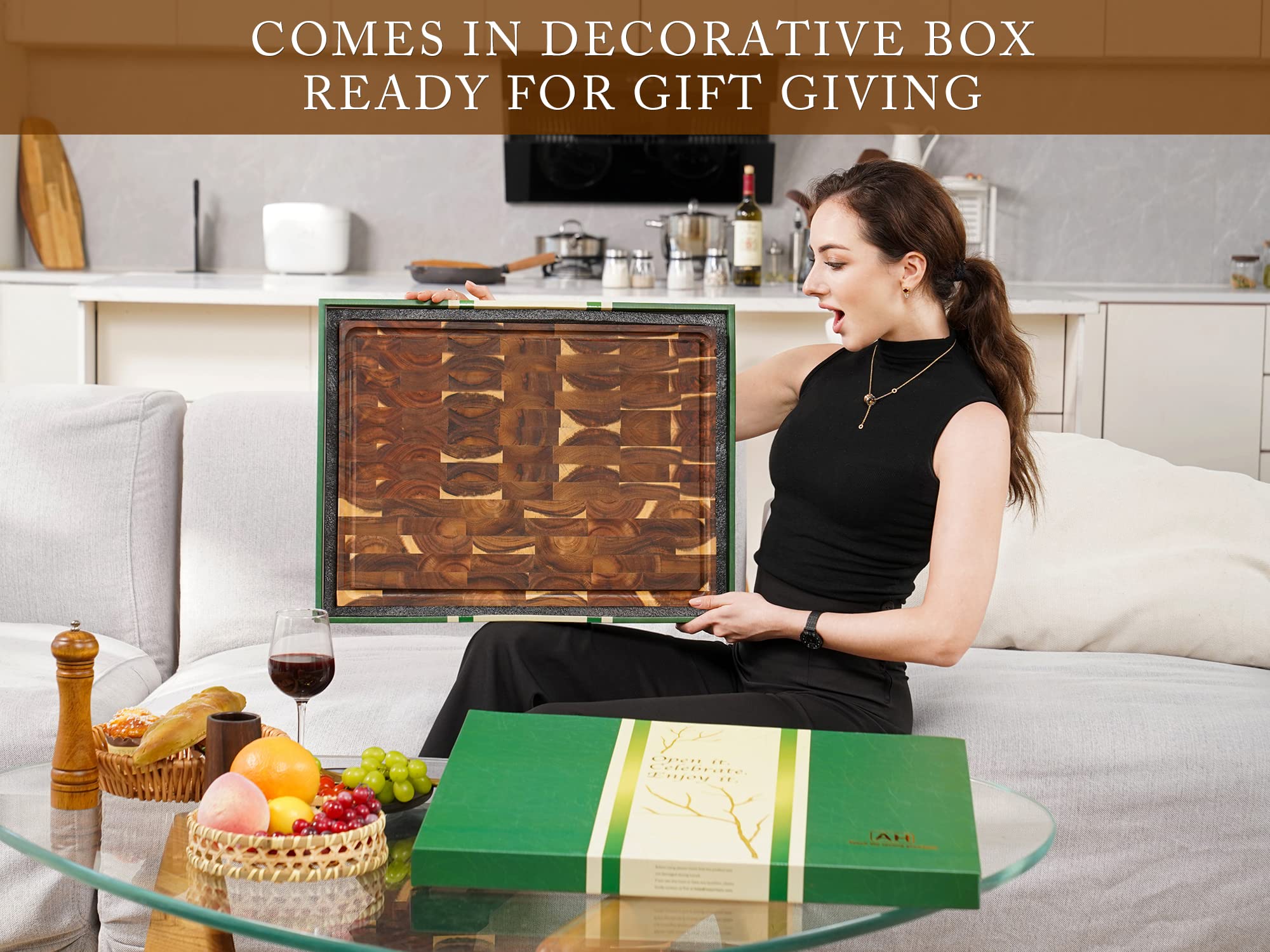 AZRHOM tabla con caja regalo, lista para regalar.