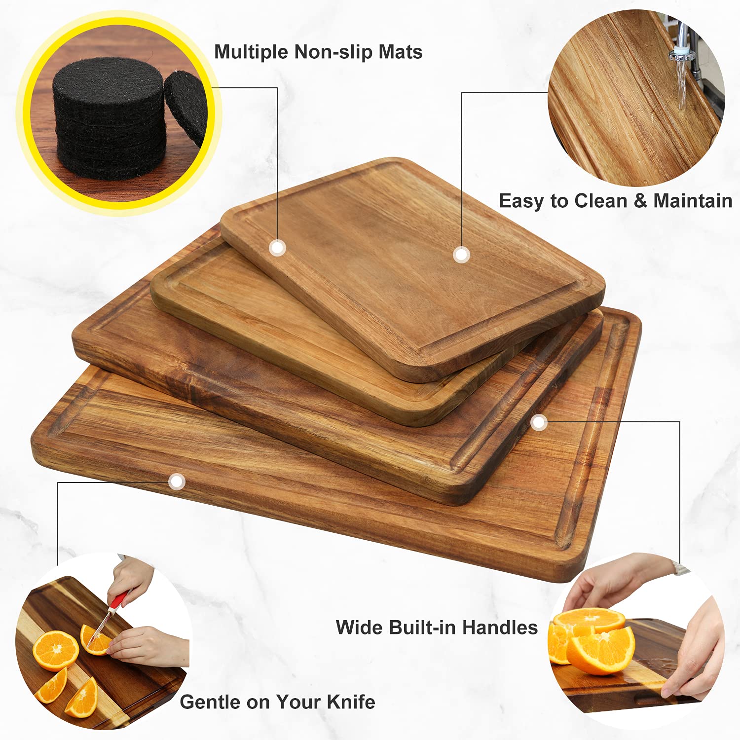 AZRHOM tabla de corte con mangos integrados para moverla con facilidad